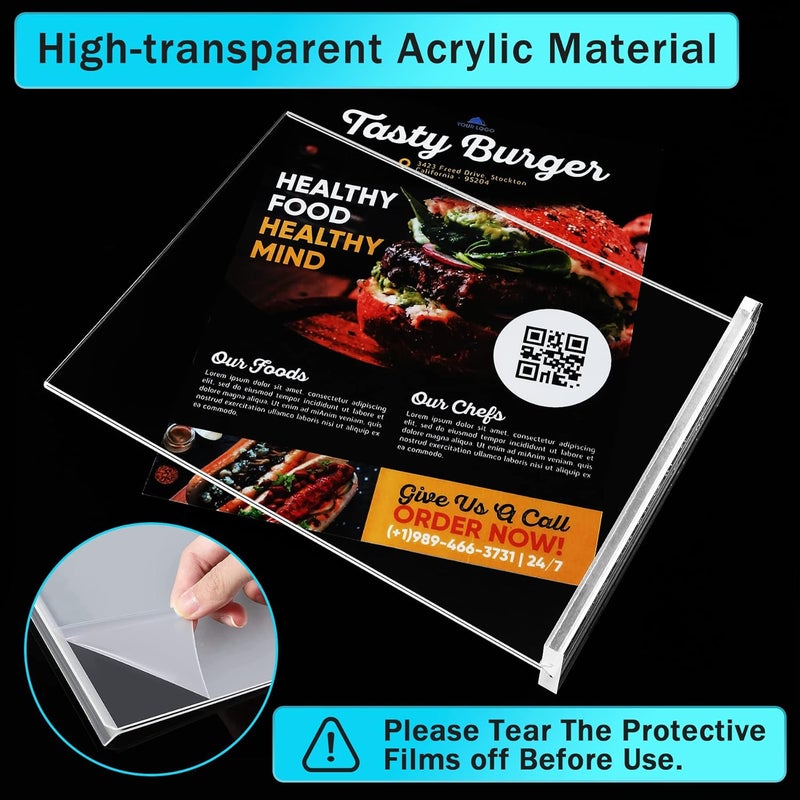 Argvey 4-Pack Acrylic Sign Holder, 8.5 x 11 Inch Vertical T Shape Table Display Stand, Double-Sided Clear Plastic Sign Holders for Paper, Menu, and Flyer, Ideal for Home, Office, Restaurants, and Stores - Image 4